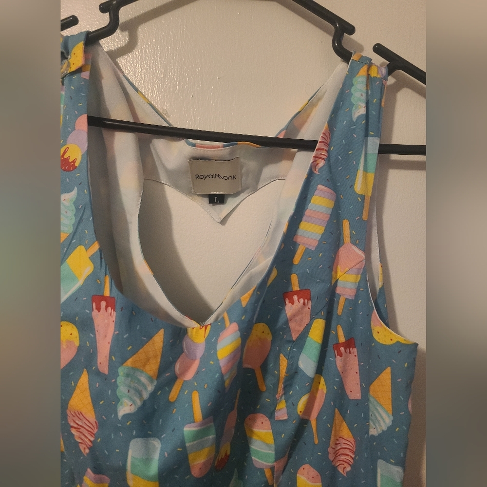 Unique Vintage Ice Cream Print Dress Large - Picture 2 of 5